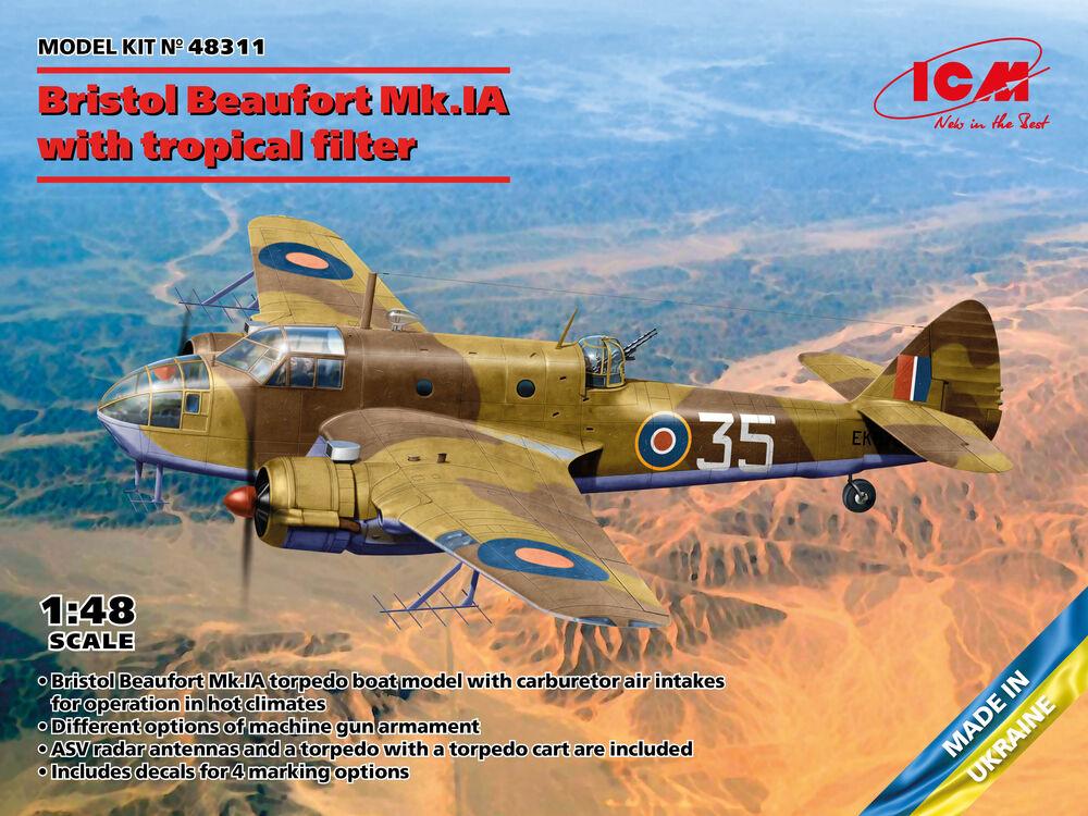 ICM 48311 BRISTOL BEAUFORT Mk.IA with Tropical Filter - 1/48
